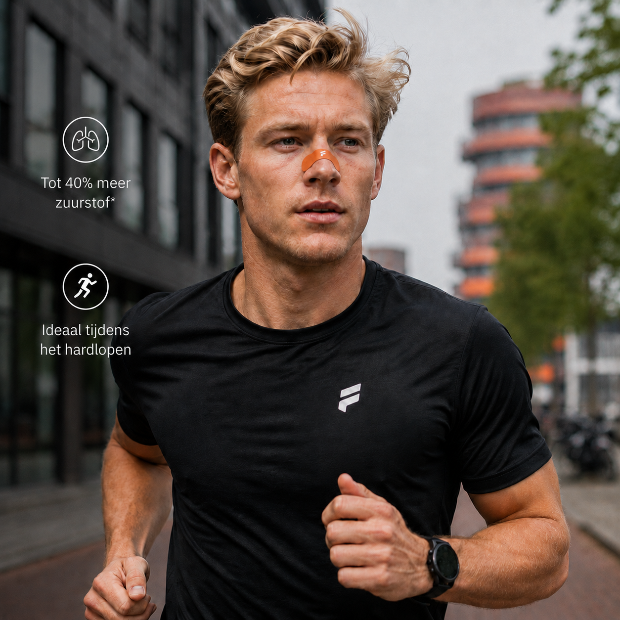 oranje neusstrips rennen
